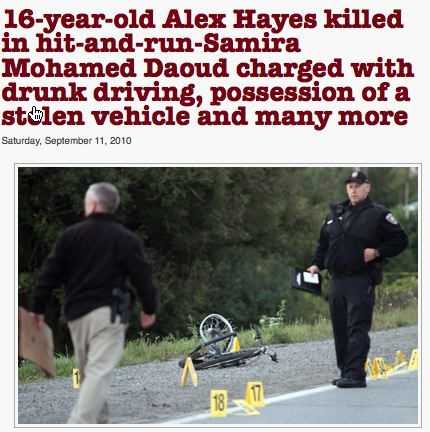 Alex Hayes death site