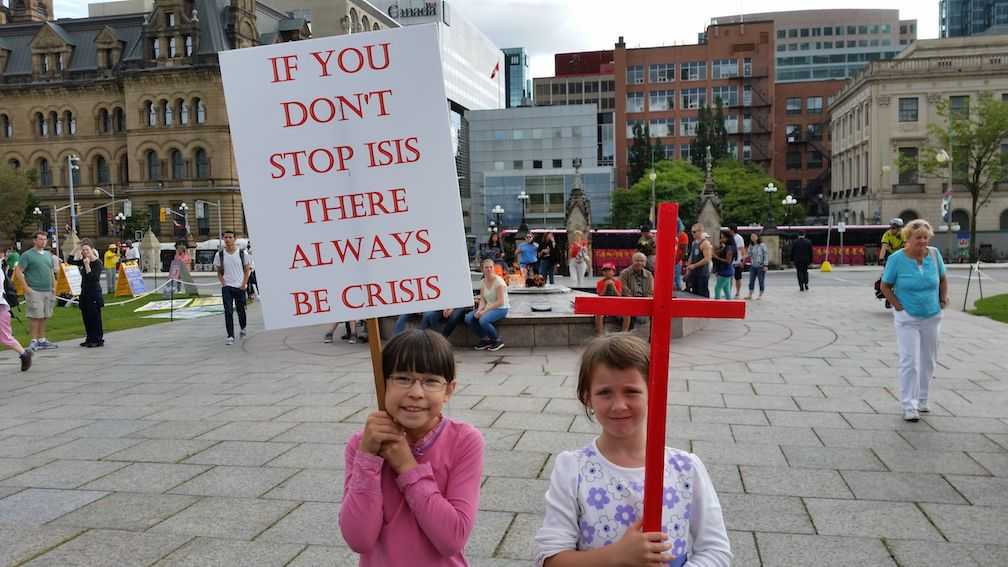 2 kids ISIS signs SMALL
